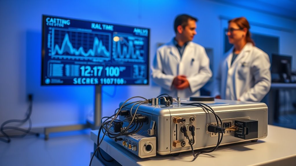 An image of two men doing advanced lie detection technology Northern California