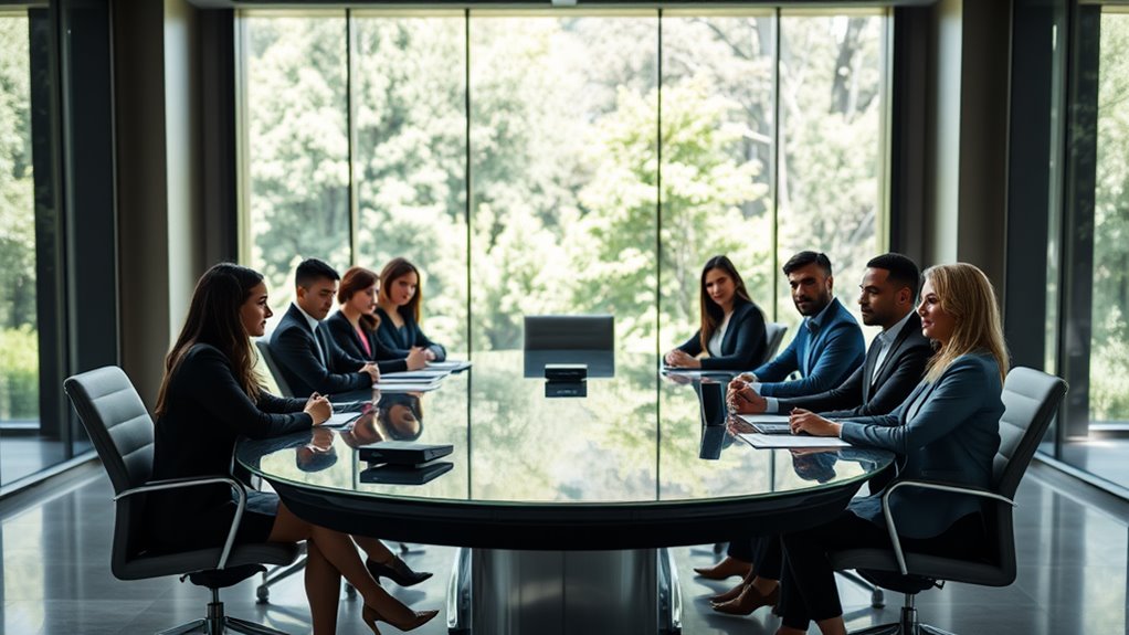 An image that shows people in corporate using a Lie Detector device in North California